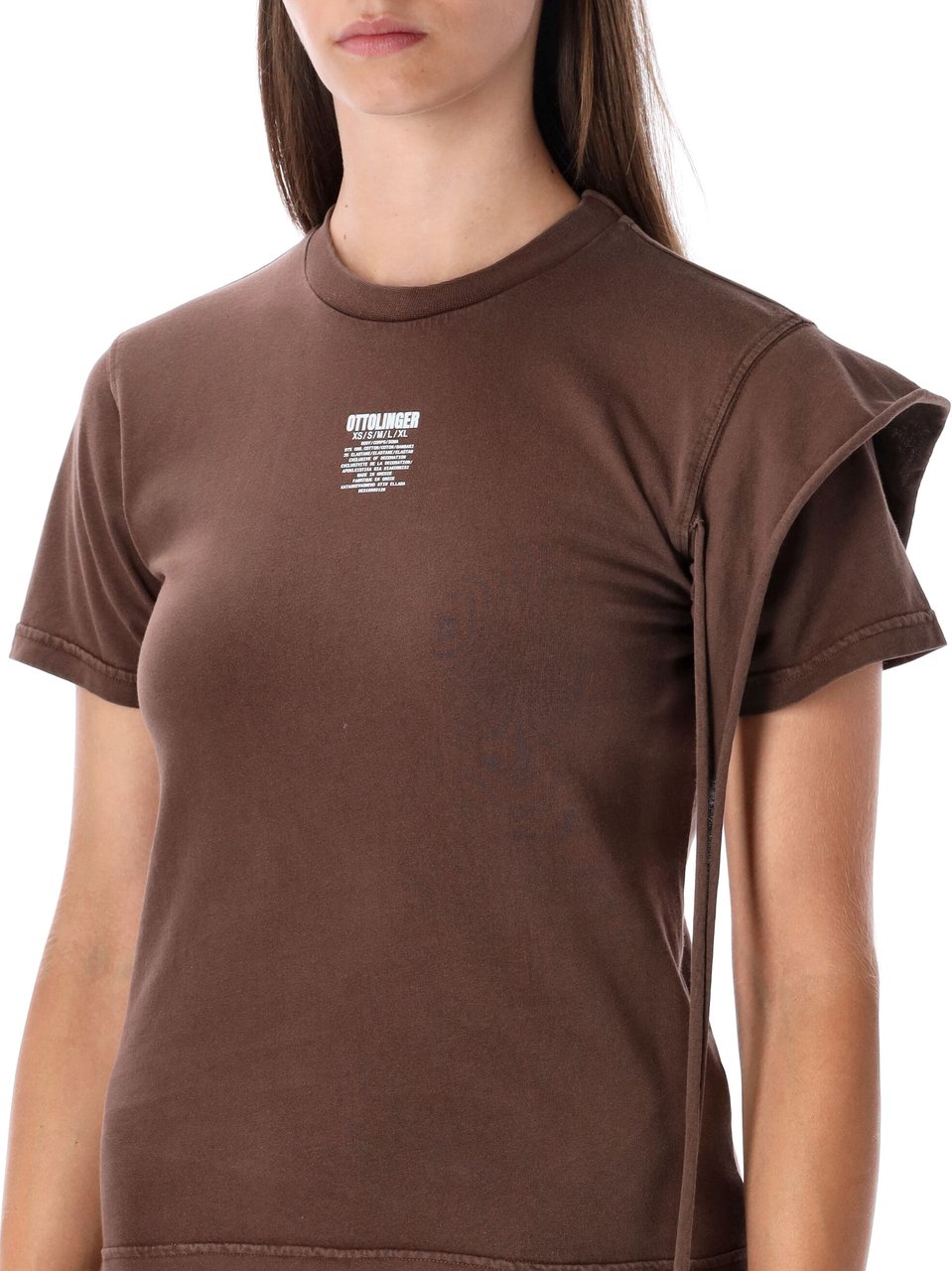 Ottolinger Fitted Tshirt Dark Brown Bruin