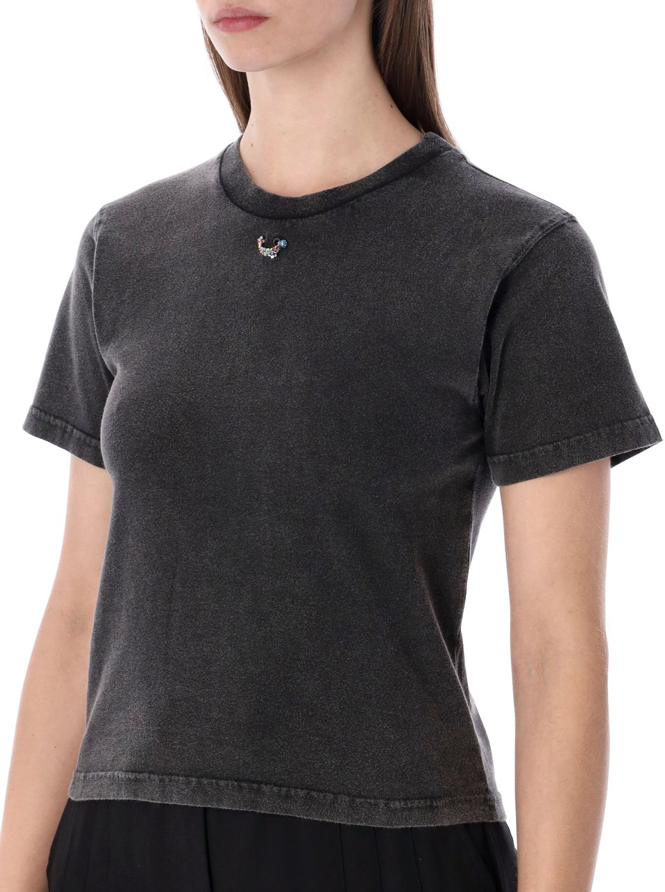 Ottolinger Pirced Fit Tee Washed Black Donkergrijs