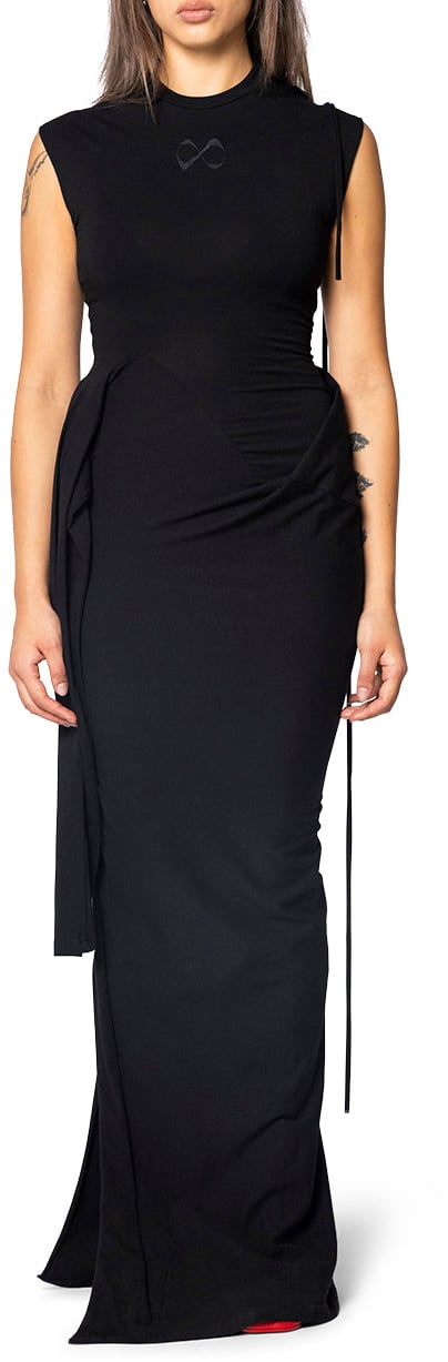 Ottolinger SLEEVY MAXI DRESS BLACK Zwart