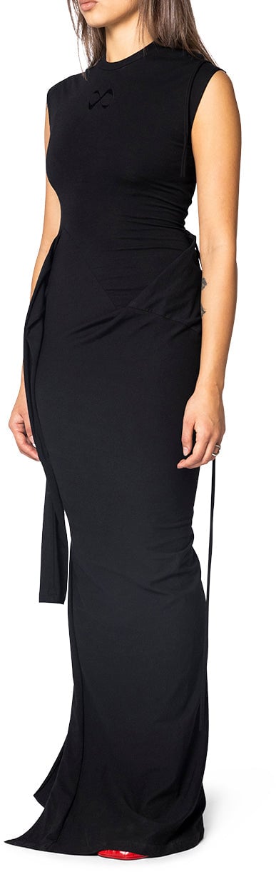 Ottolinger SLEEVY MAXI DRESS BLACK Zwart