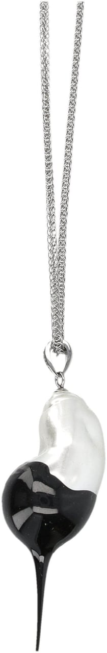 Ottolinger Necklace Pearl Drop Silver Black Zwart