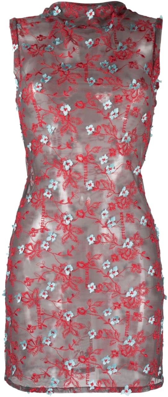 Ottolinger Lace Mini Dress Cherry Taupe Divers