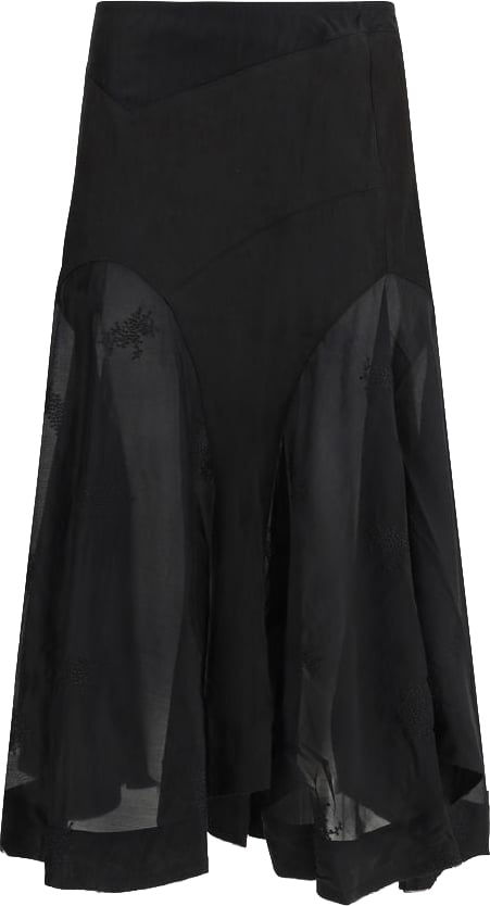Our Legacy Black Lyocell Long Skirt Zwart