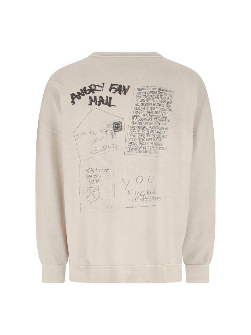 Our Legacy Beige Angry Fan Mail Cotton Sweatshirt Neutraal