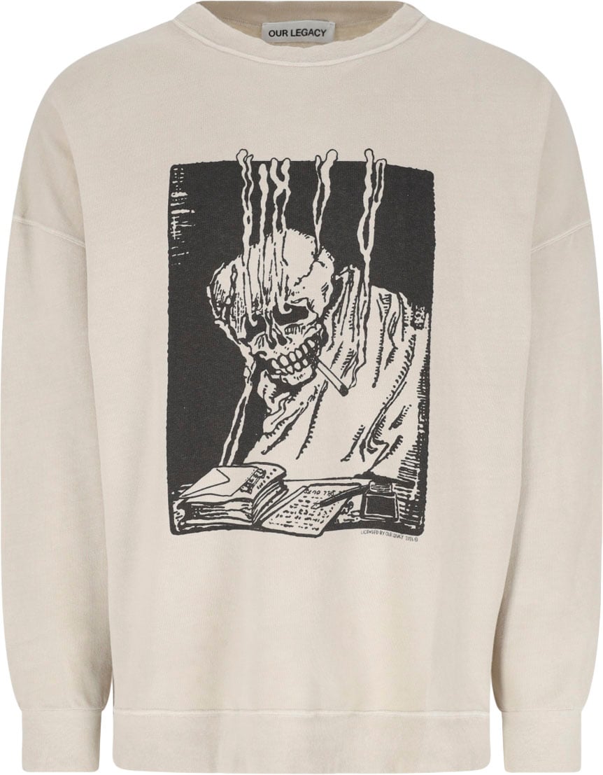 Our Legacy Beige Angry Fan Mail Cotton Sweatshirt Neutraal