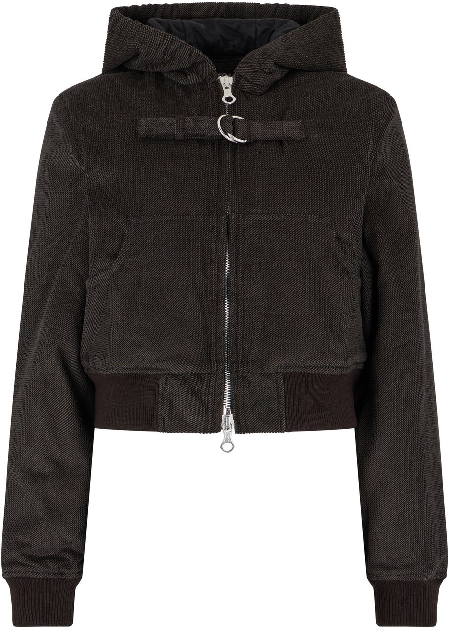 Our Legacy Dark brown padded jacket with zip Bruin