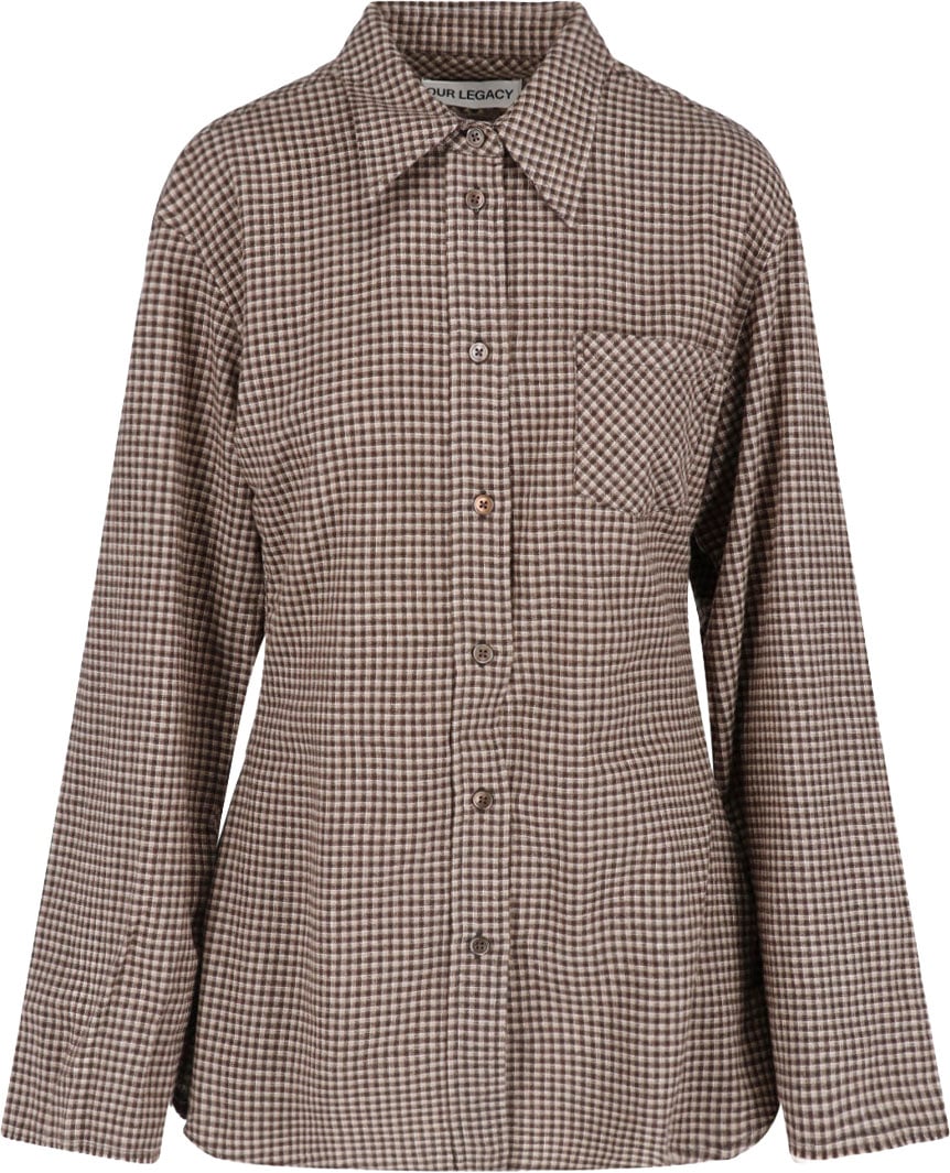 Our Legacy Brown Checkered Classic Collar Shirt Bruin