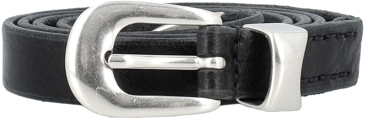 Our Legacy 2 Cm Belt Black Leather Zwart