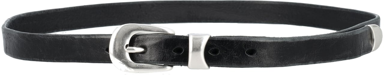 Our Legacy 2 Cm Belt Black Leather Zwart