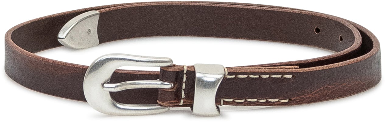 Our Legacy Our Legacy Cintura in Pelle Marrone con Fibbia Bruin