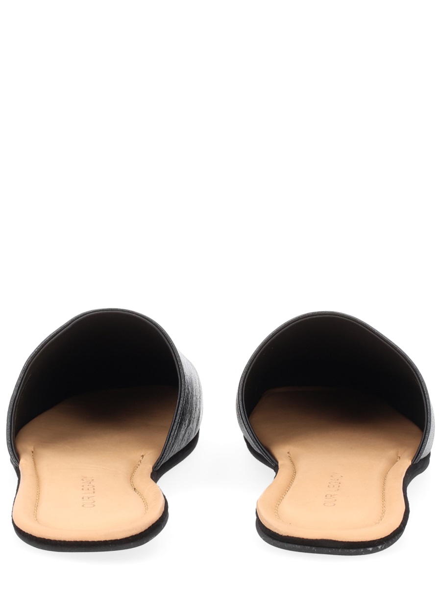 Our Legacy Cigar Square Toe Closed Slipper Mules Grijs