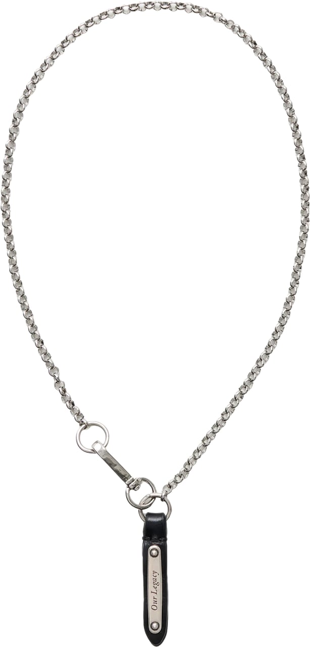 Our Legacy Collana Delicate Ladon con pendente in pelle Zilver