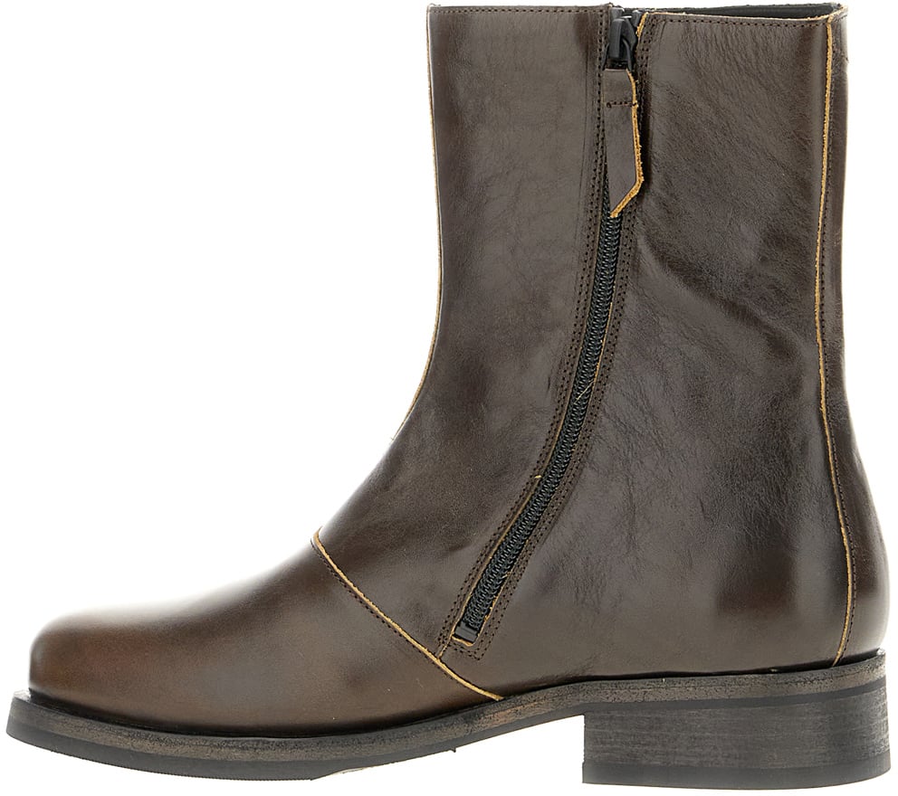 Our Legacy Olive leather ankle boots Groen