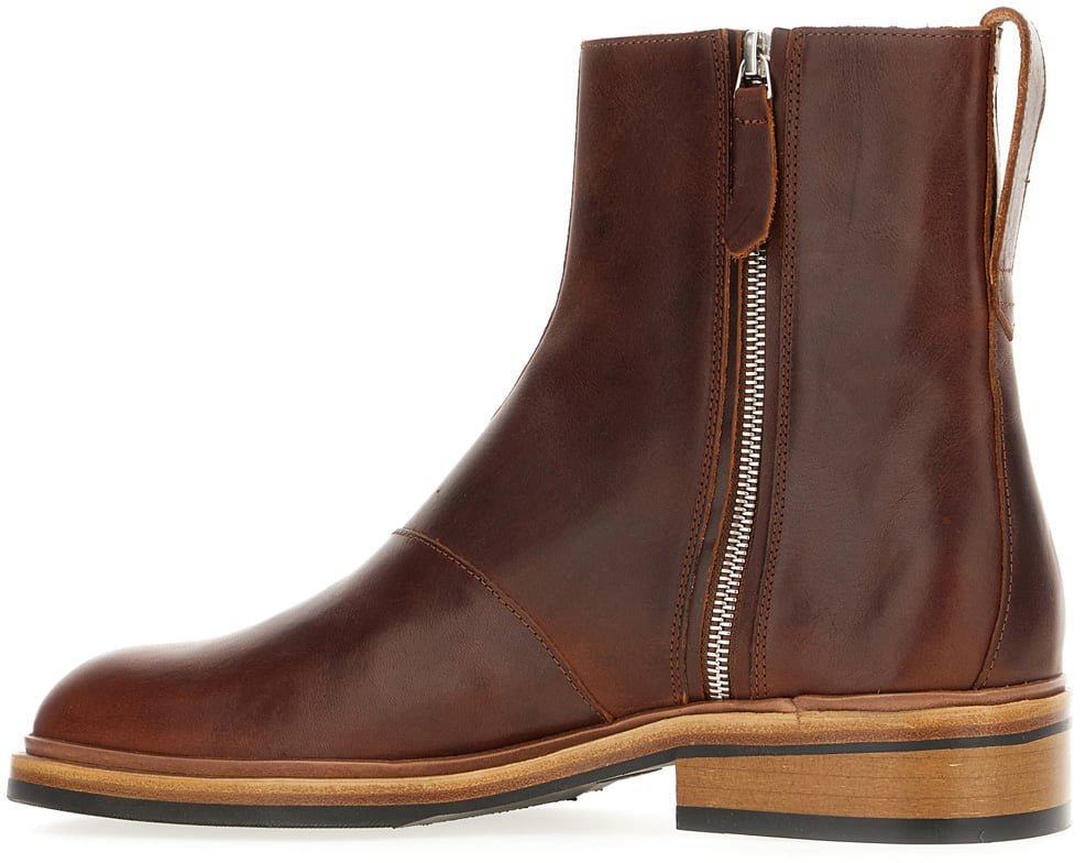 Our Legacy Cognac leather ankle boots Bruin