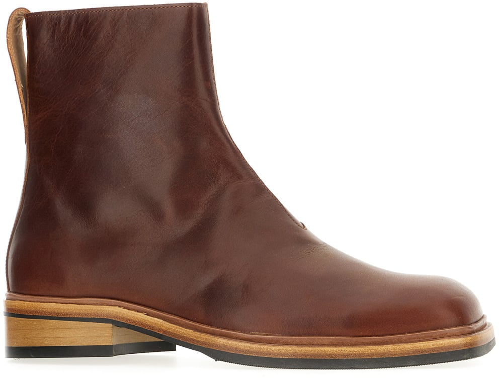 Our Legacy Cognac leather ankle boots Bruin