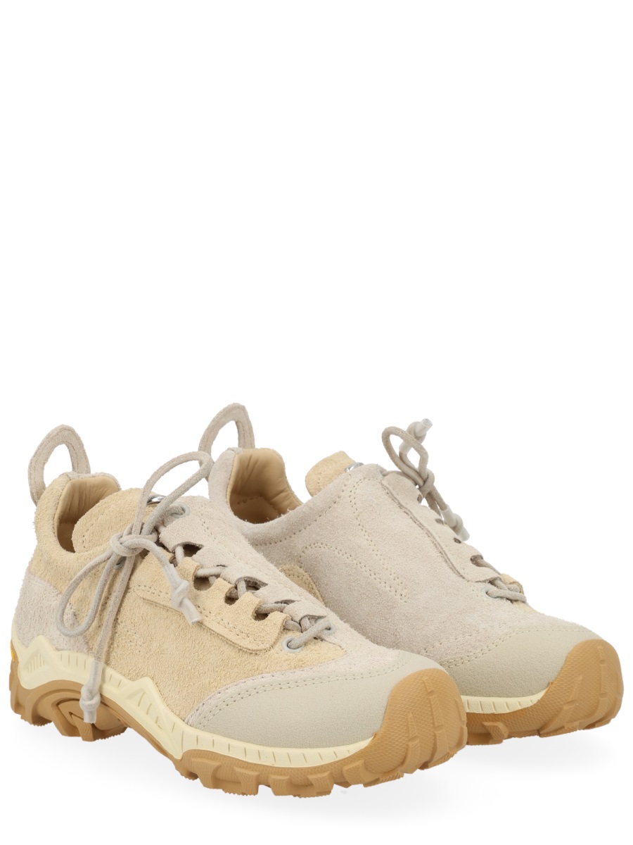 Our Legacy Gabe Cow Leather Textured Sneakers Neutraal