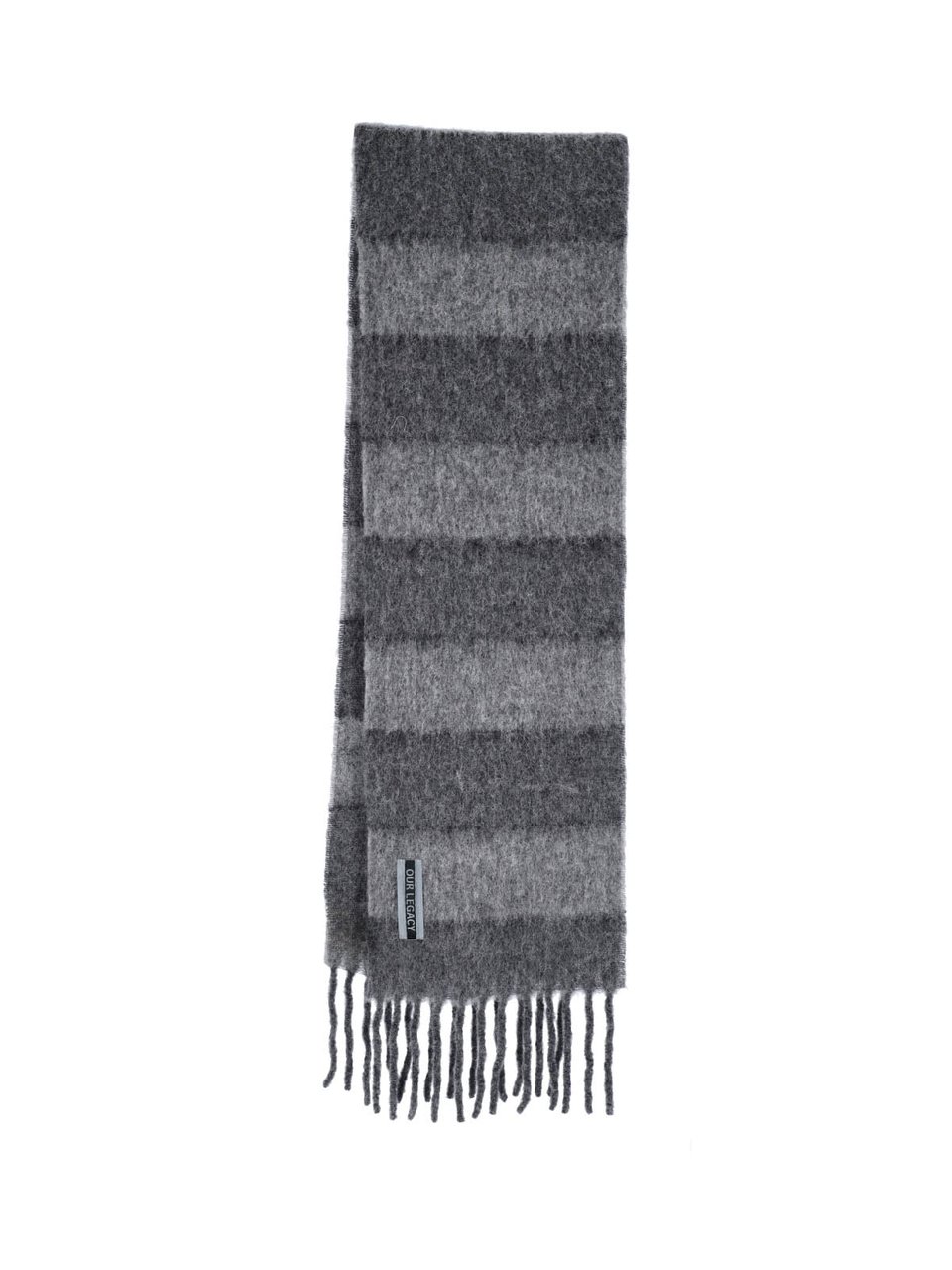 Our Legacy Multicolored Striped Scarf With Refined Edges Neutraal