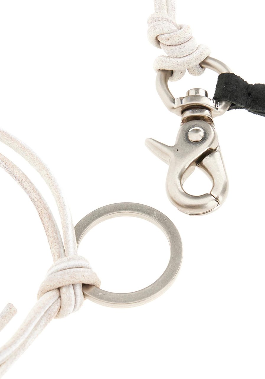Our Legacy Chalk leather Ladon necklace Wit