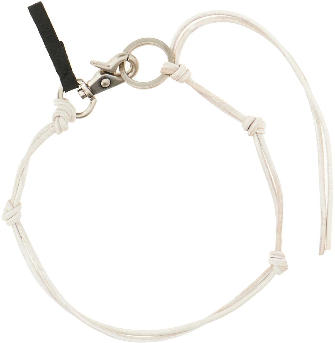 Our Legacy Chalk leather Ladon necklace Wit