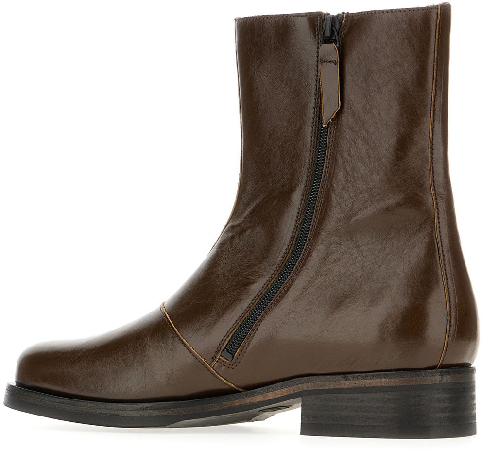 Our Legacy Our Legacy Dark brown leather Camion boots Bruin