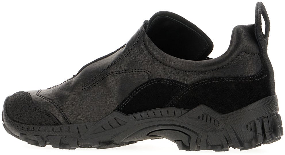 Our Legacy Black suede and leather Gabe sneakers Zwart