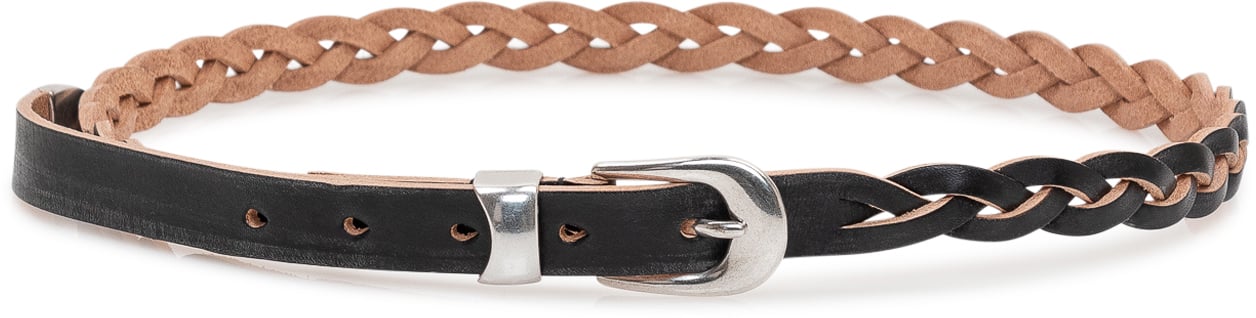 Our Legacy Cintura intrecciata in pelle bicolore Beige