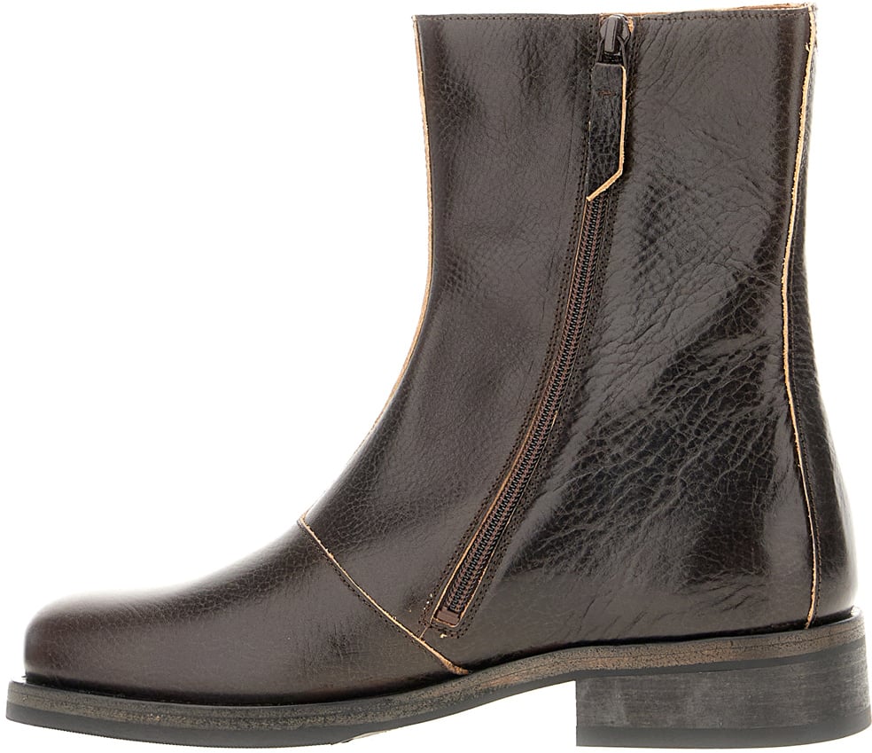 Our Legacy Dark brown leather ankle boots Bruin