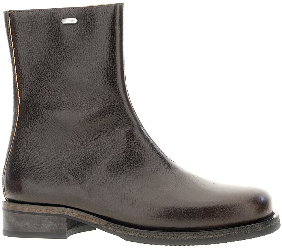 Our Legacy Dark brown leather ankle boots Bruin