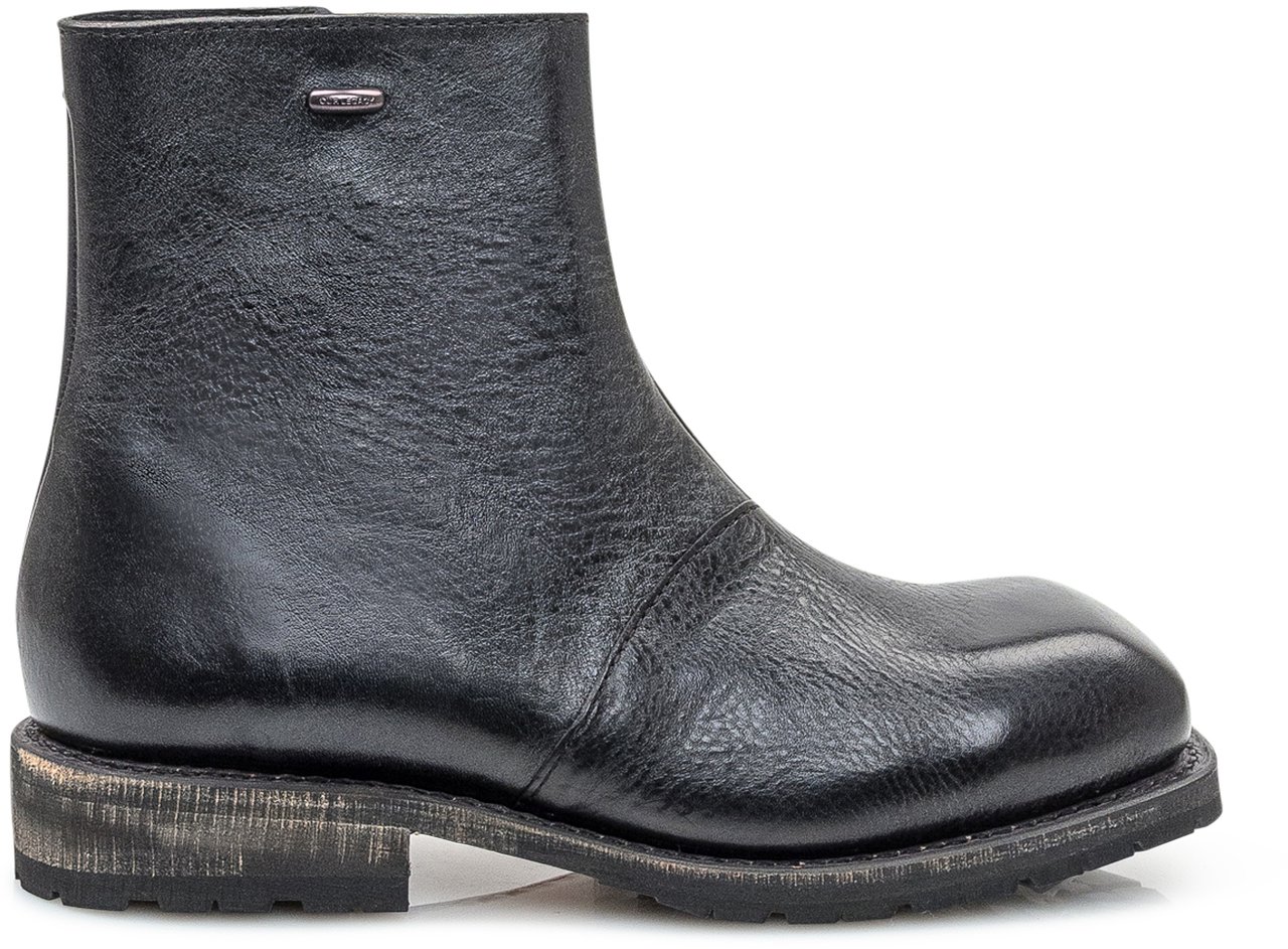 Our Legacy Our Legacy Stivaletti in Pelle Nera con Suola Vintage Zwart