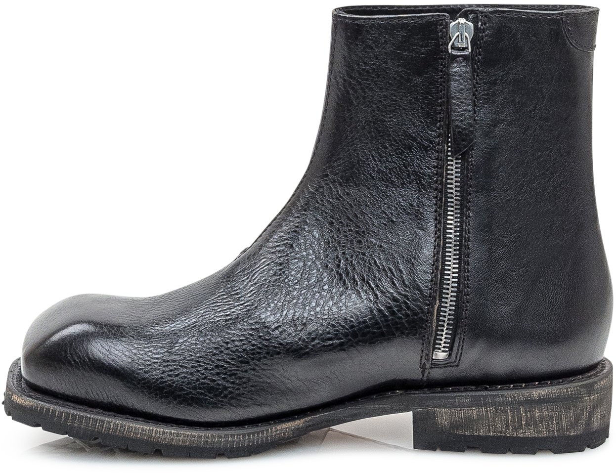 Our Legacy Our Legacy Stivaletti in Pelle Nera con Suola Vintage Zwart