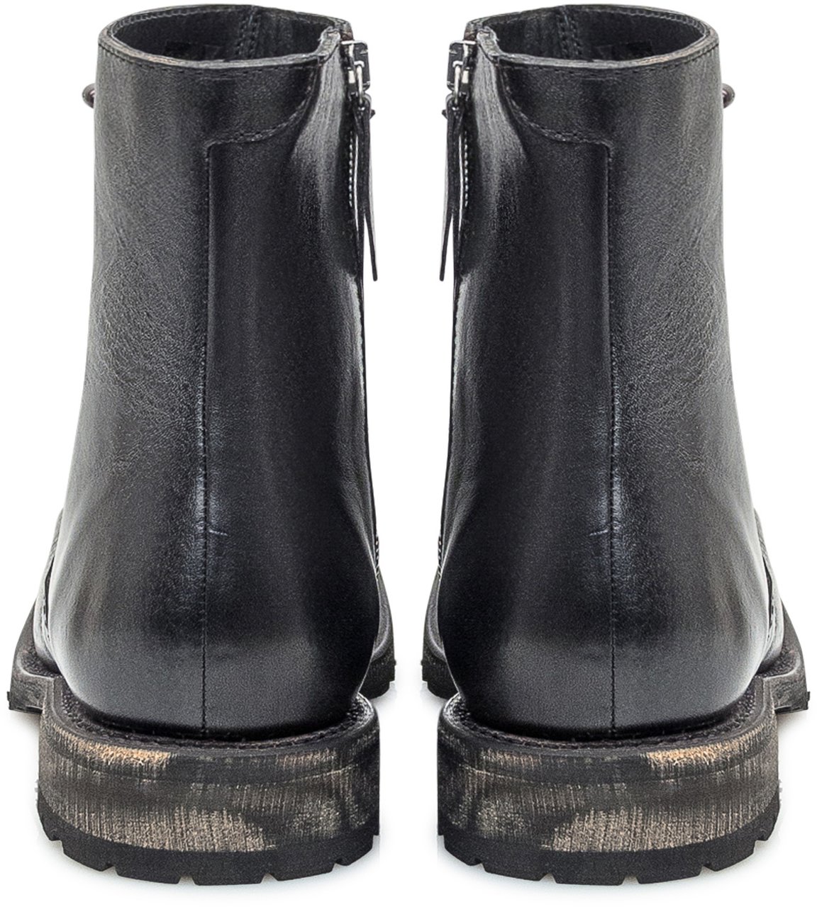 Our Legacy Our Legacy Stivaletti in Pelle Nera con Suola Vintage Zwart