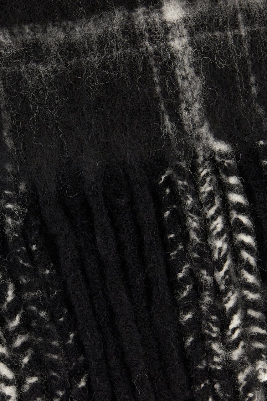 Our Legacy Embroidered alpaca blend scarf Zwart
