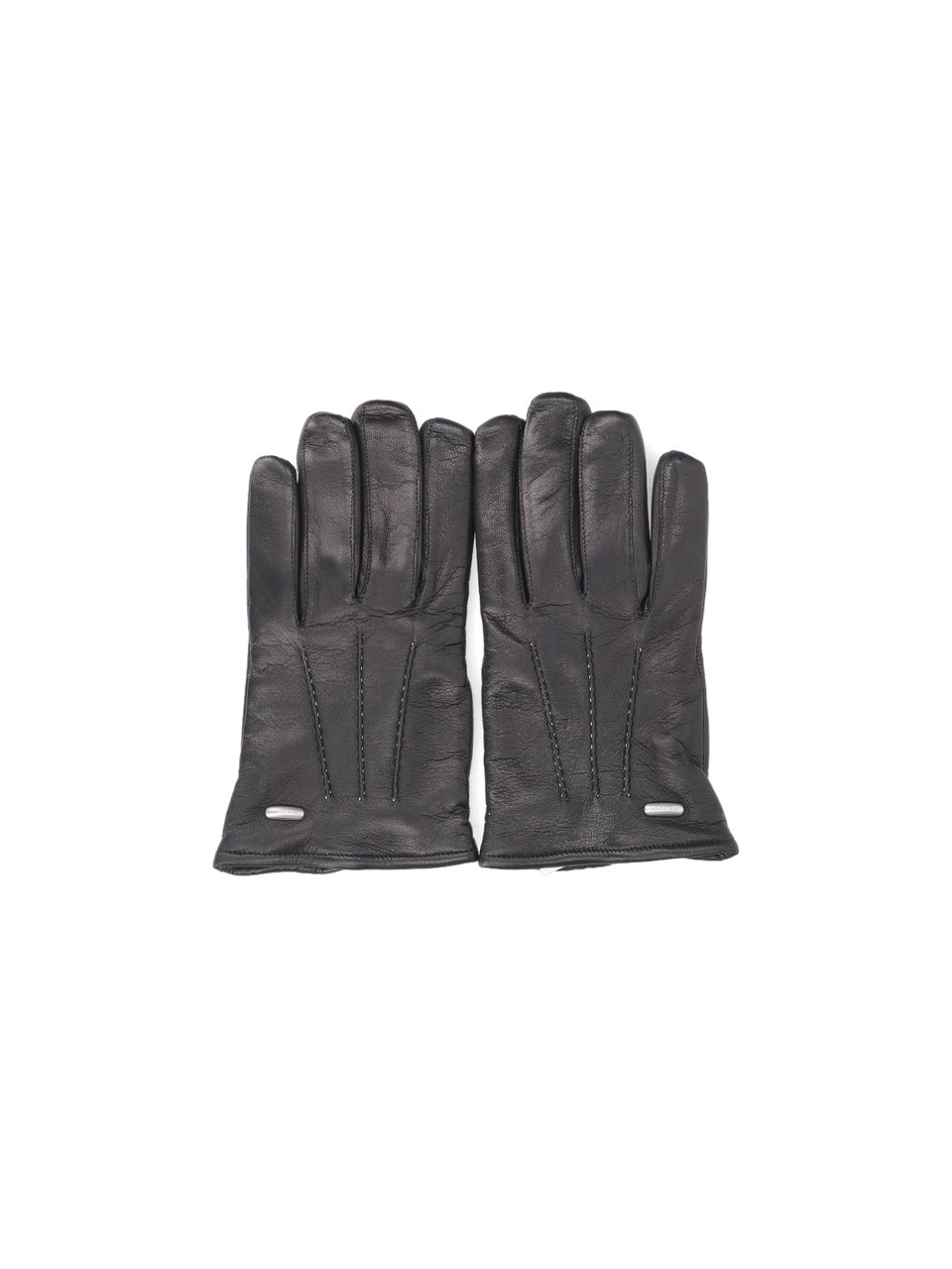 Our Legacy Lambskin Gloves with Detailed Stitching and Logo Plaques Zwart