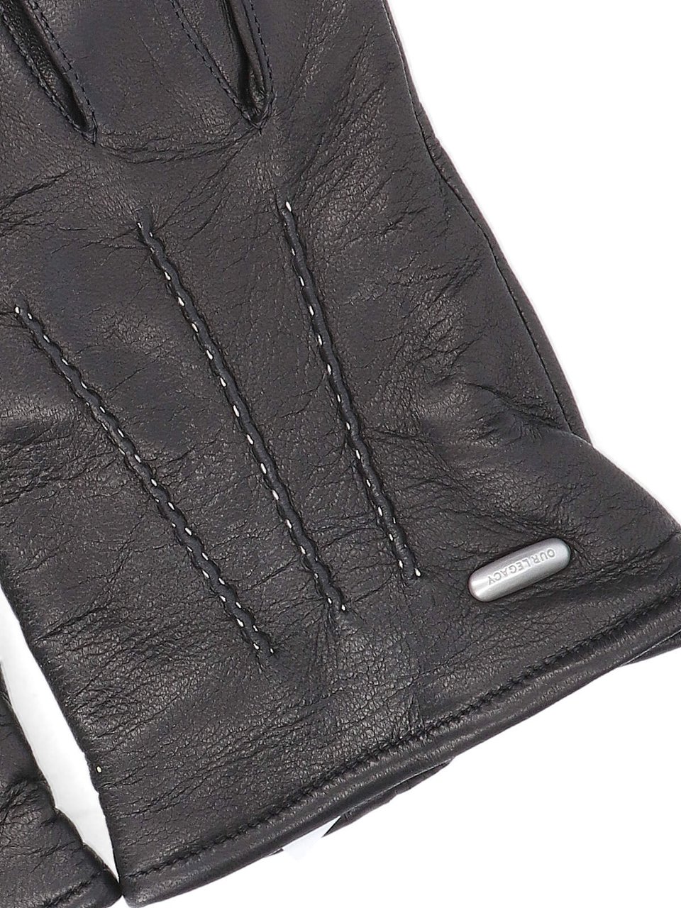 Our Legacy Lambskin Gloves with Detailed Stitching and Logo Plaques Zwart