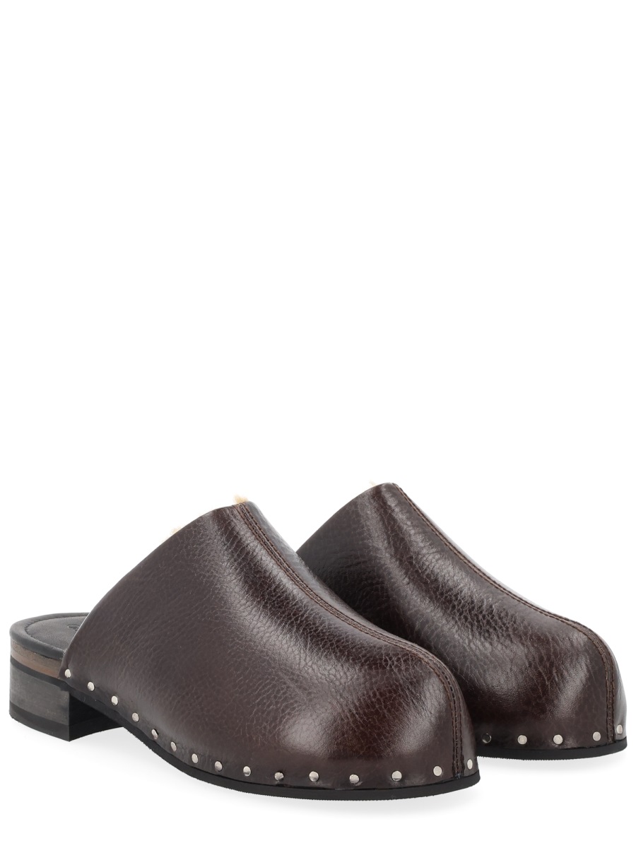 Our Legacy Slip-On Naoto Cow Leather Sandals Zwart