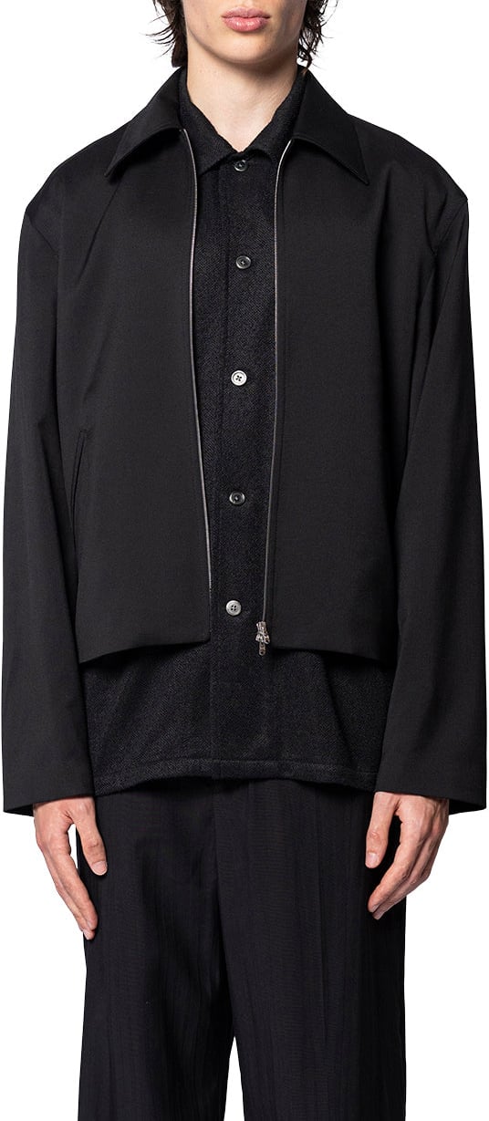 Our Legacy MINI JACKET BLACK WORSTED WOOL Zwart