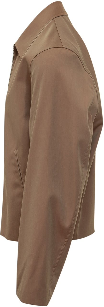 Our Legacy Mini Giacca con Zip e Colletto Taupe