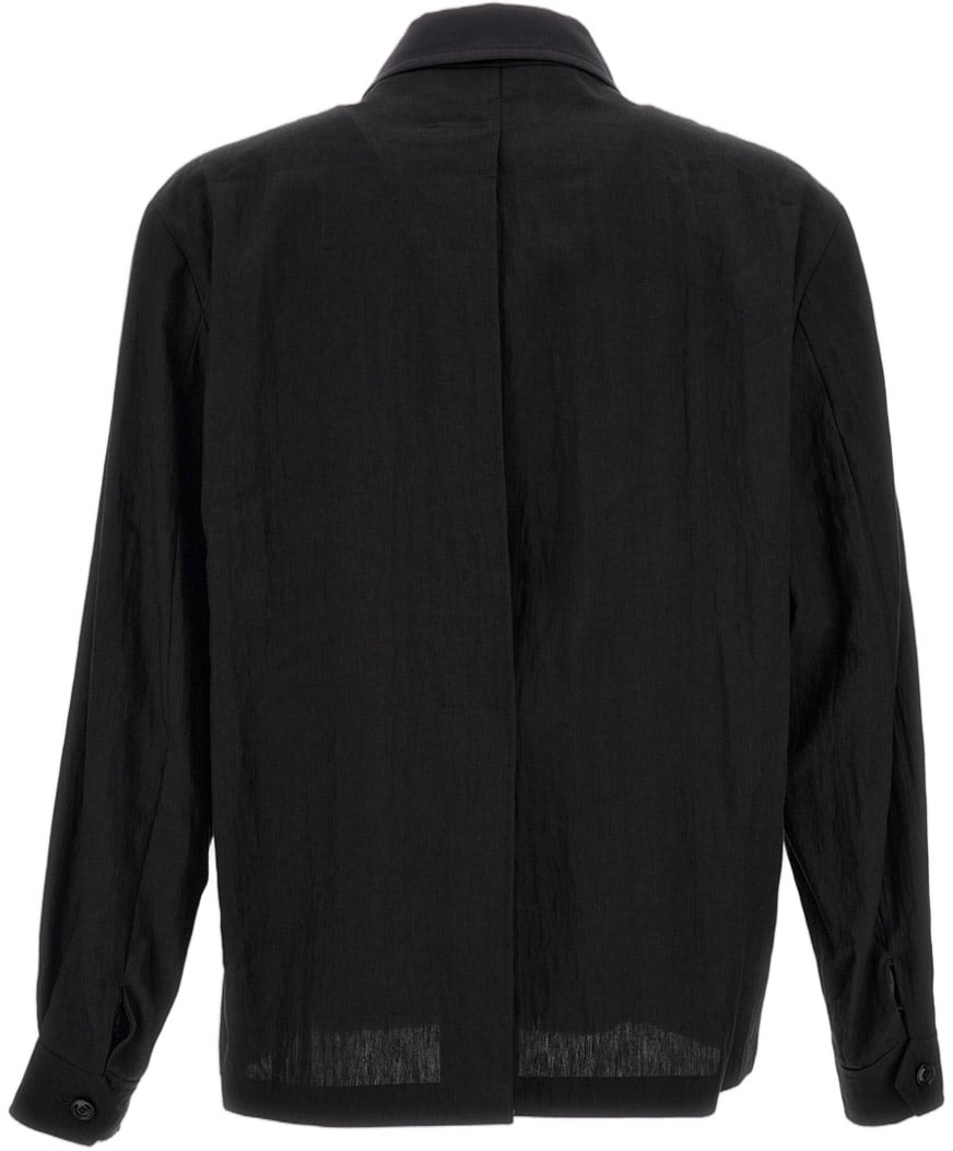 Our Legacy Techflax Relaxed Fit Pack Blazer With Contrast Collar Zwart