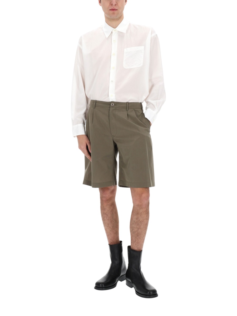 Our Legacy Borrowed Silk-Cotton Oversized Shirt Wit