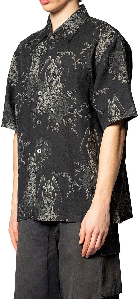 Our Legacy EVERY SHIRT SHORTSLEEVE DEATH PAISLEY PRINT Groen