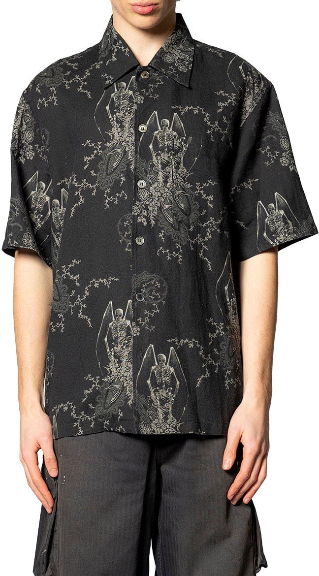 Our Legacy EVERY SHIRT SHORTSLEEVE DEATH PAISLEY PRINT Groen