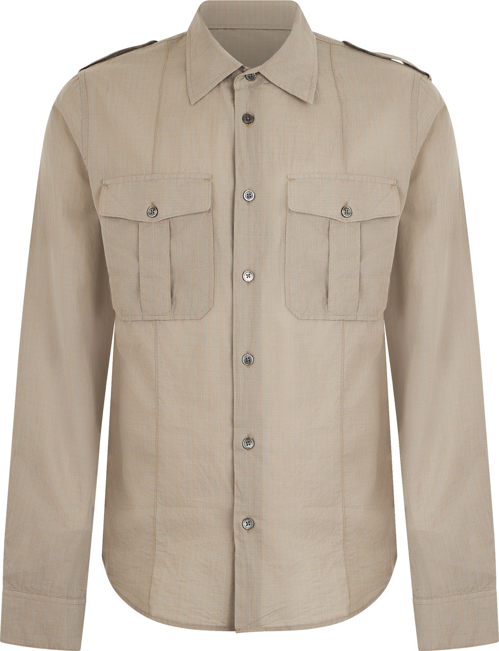Our Legacy Cotton gauze checked shirt Beige