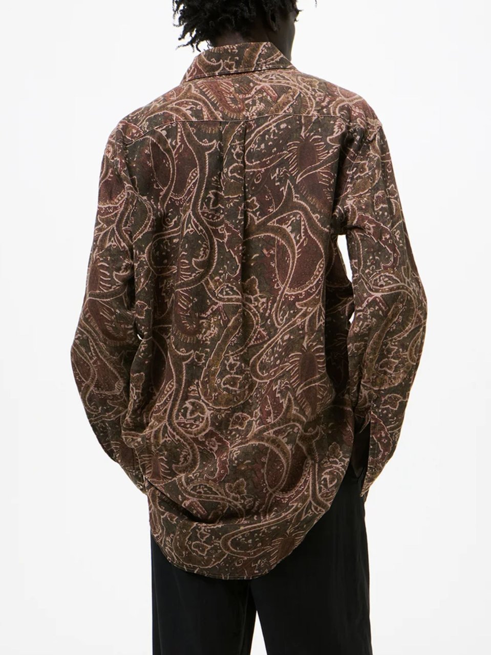Our Legacy Brown Paisley Snake Print Shirt Grijs