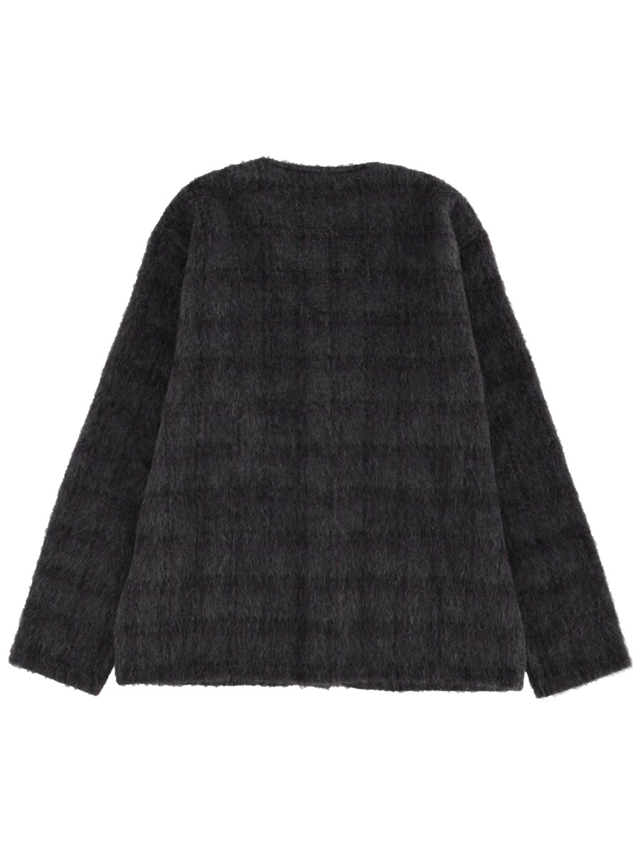 Our Legacy Soft Textured Checkered Wool-Blend Cardigan Zwart