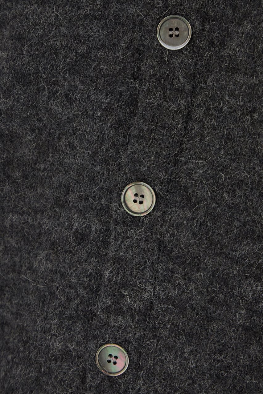 Our Legacy Charcoal stretch alpaca blend cardigan Zwart