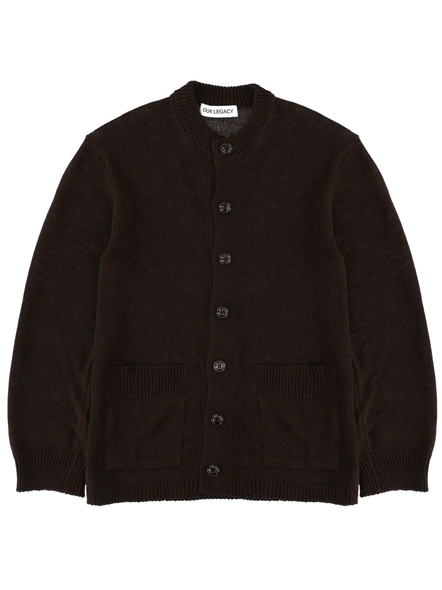 Our Legacy Neutrals Parlor Oversized Mercerised Cotton Cardigan Zwart