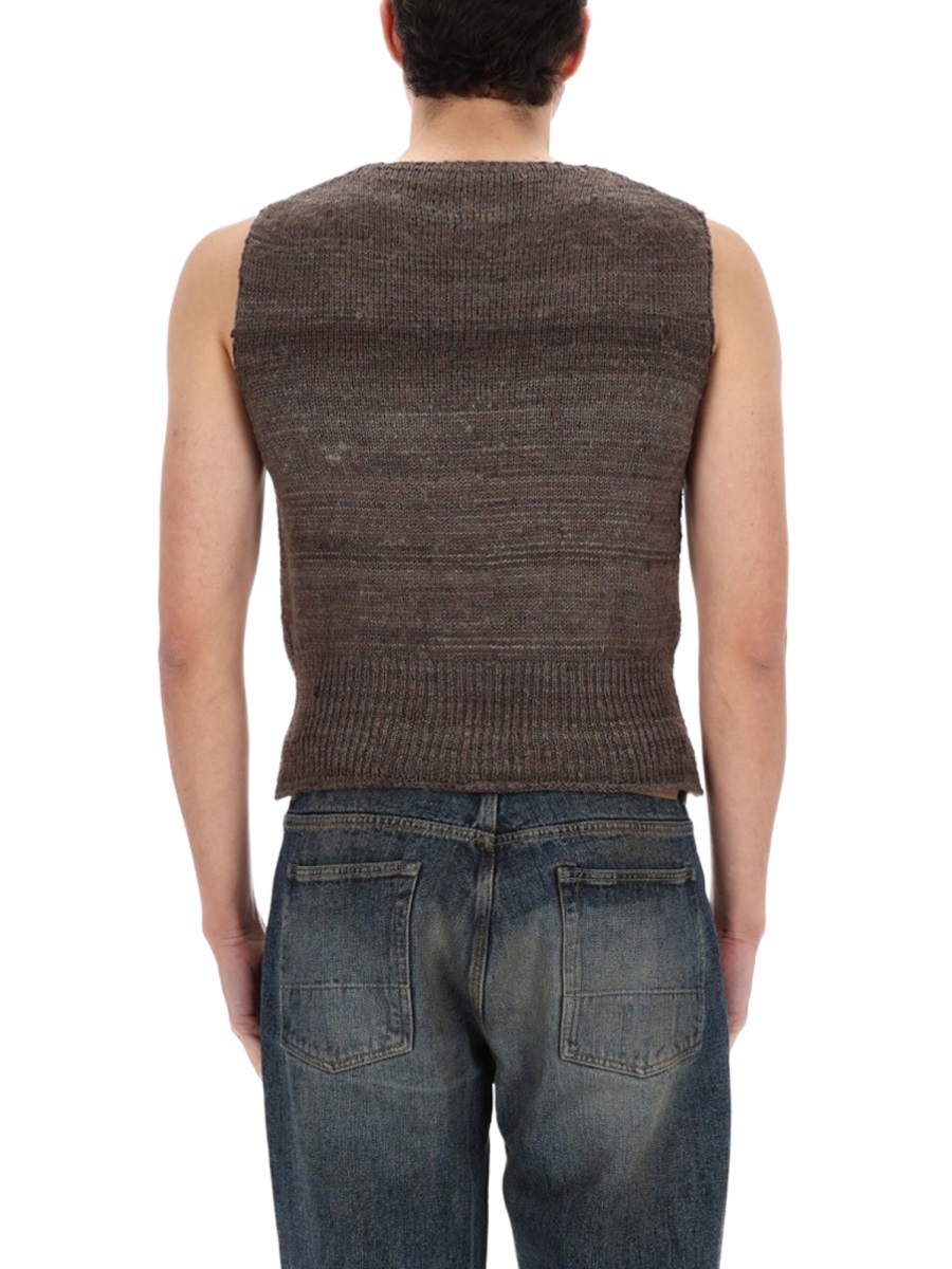 Our Legacy Pleaser Silk Textured Knit Tank Top Grijs
