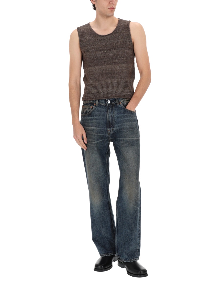 Our Legacy Pleaser Silk Textured Knit Tank Top Grijs