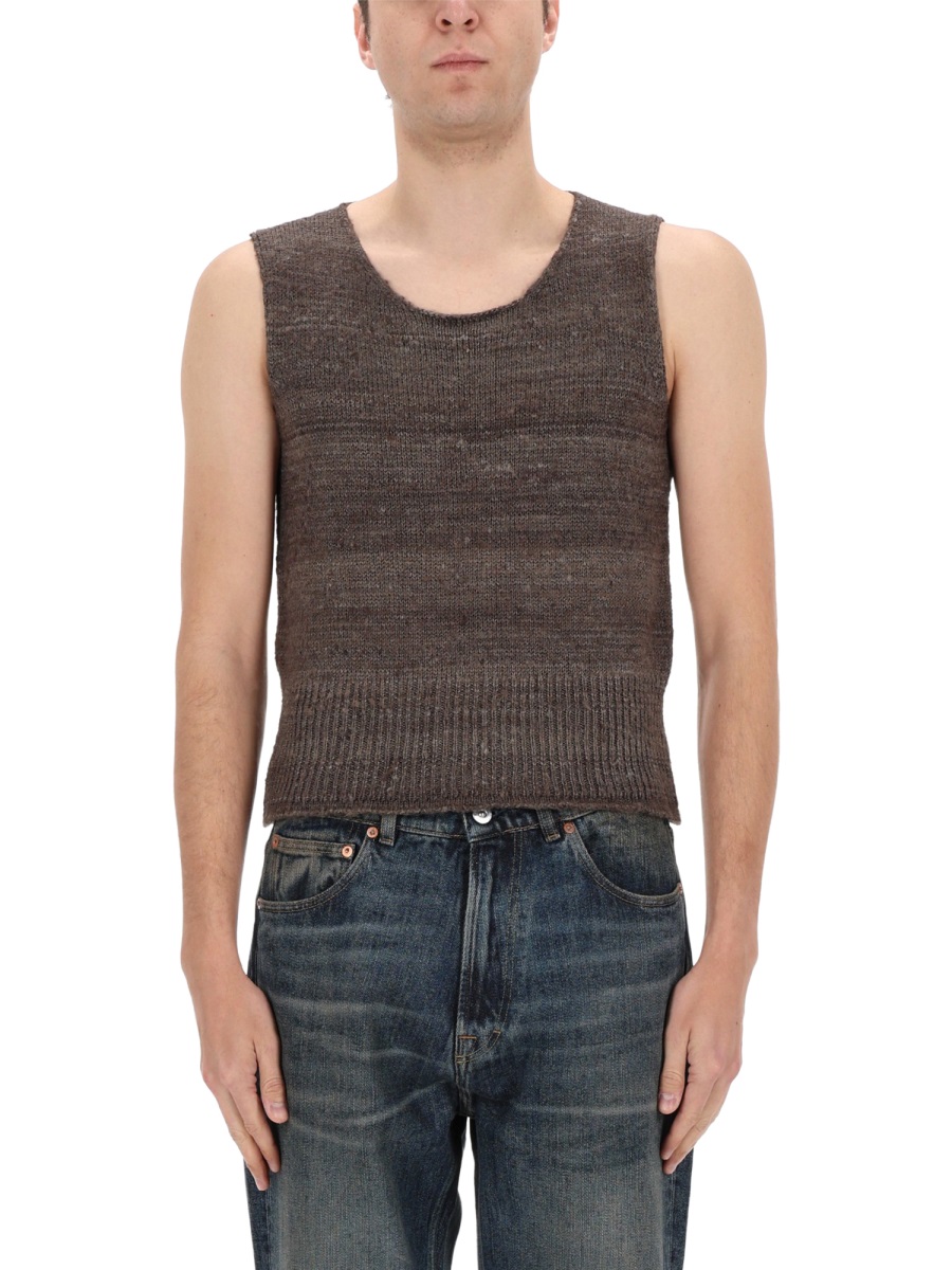 Our Legacy Pleaser Silk Textured Knit Tank Top Grijs