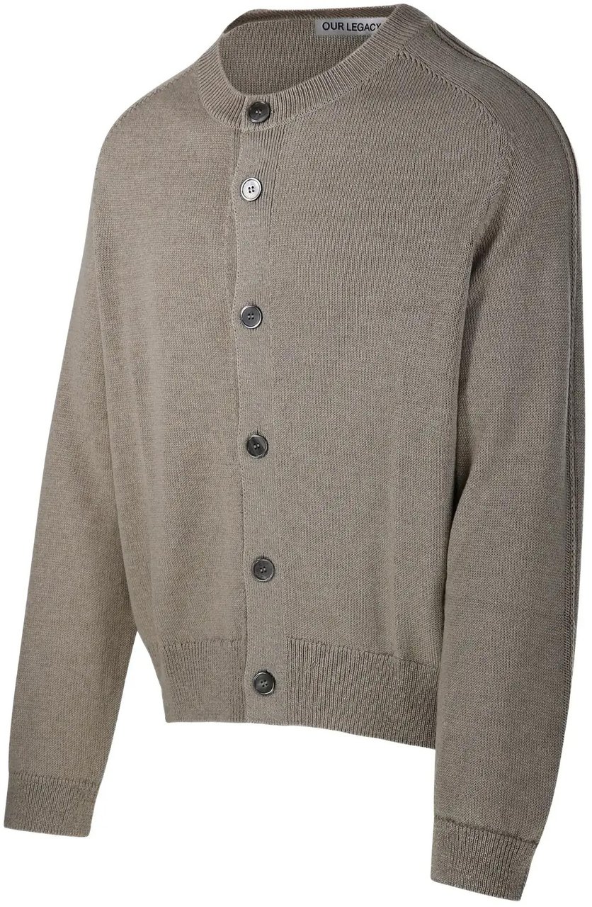 Our Legacy True Cardigan Silver Sage Coarse Linen Wool Bruin